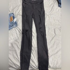 New York & company black Distressed Skinny Jeans